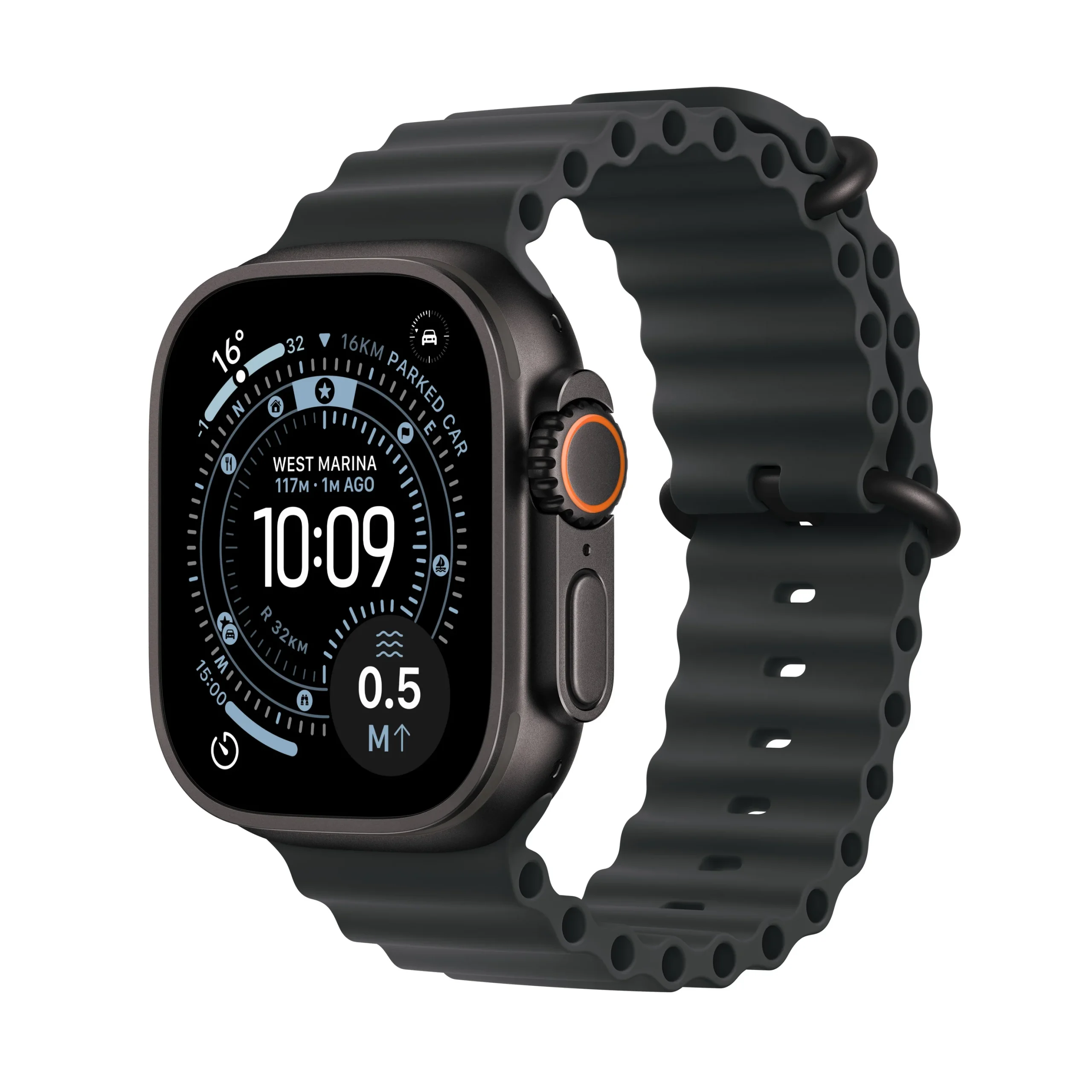 Apple Watch Ultra 3 49mm Black (Black Rubber Strap) - Image 1